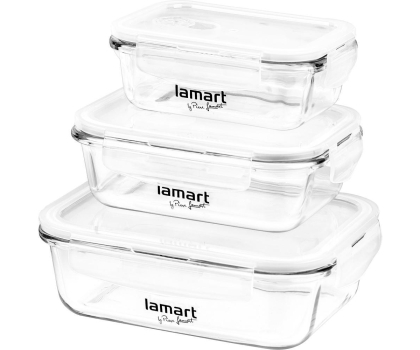 Lamart Zestaw 3 szklanych pojemników  CAN (LT 6011)